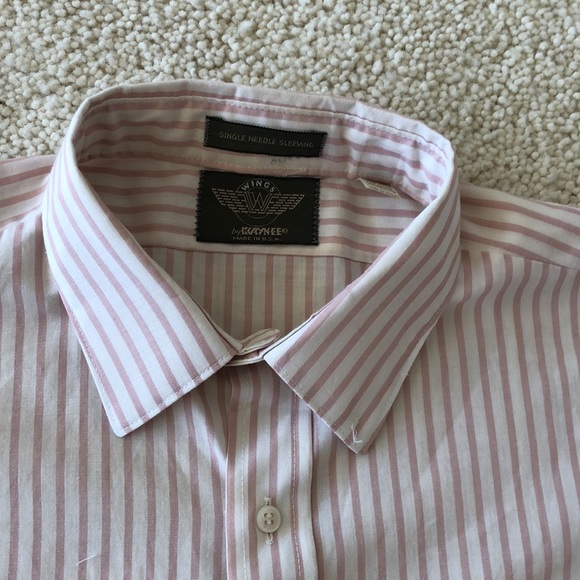 Boys red!pink & white striped button up dress shirt. Size 20- neck 14 1/2” - Picture 5 of 16